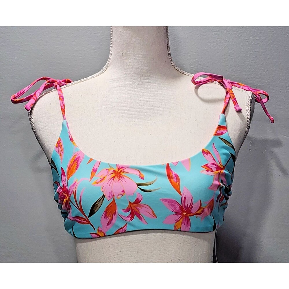 CUPSHE Sunrise Floral Reversible Scoop Bikini Top Sizes Small